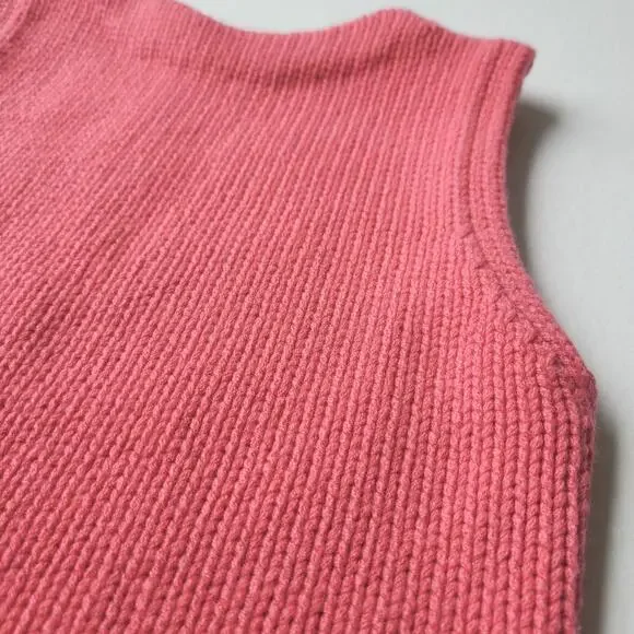 Manrico NEW Cashmere Sleeveless Sweater Pink Mock Neck Womens Size Small NWOT